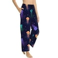thumbnail image 2 of Disketp Sea Jellyfish Print Women'S Comfy Pajama Pants Casual Drawstring Palazzo Lounge Wide Leg Pants, 2 of 9