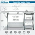 thumbnail image 4 of Sew Ready Comet Plus Hobby/Office/Sewing Desk with Fold-Down Top, Height Adjustable Platform, Bottom Storage Shelf and Metal Drawer, 4 of 16