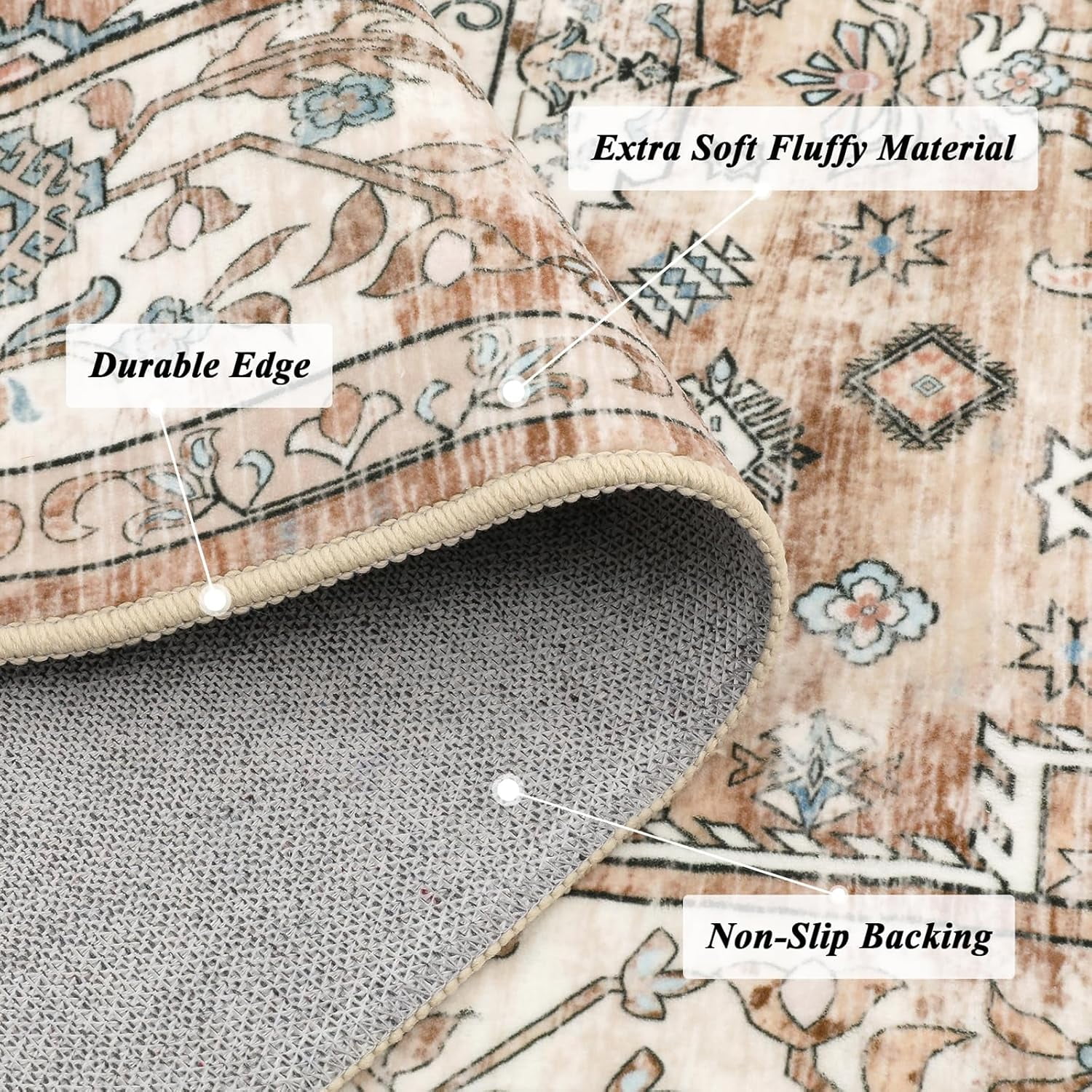 Yamaziot 2'x10' Boho Runner Rug for Hallway, Extre Long Laundry Runner Rug, Farmhouse Kitchen Rug, Non-Shedding Mat for Bedroom, Living Room, Dining Room