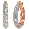 thumbnail image 2 of Arista Diamond Accent Twisted Hoop Earrings in 14K Rose Gold Tone over Brass, 2 of 2