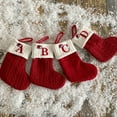 thumbnail image 5 of Baywell 7-inch Monogram Embroidered Initial Cable Knit Red Christmas Holiday Stocking, 5 of 9