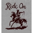 thumbnail image 5 of Cowboy "Ride On" Women's Heather Gray Crew Neck Short Sleeve Top-XL, 5 of 6