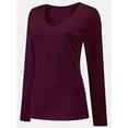 thumbnail image 3 of Women Shirts V Neck Long Sleeve Tops T-Shirt Basic Tees, 3 of 5