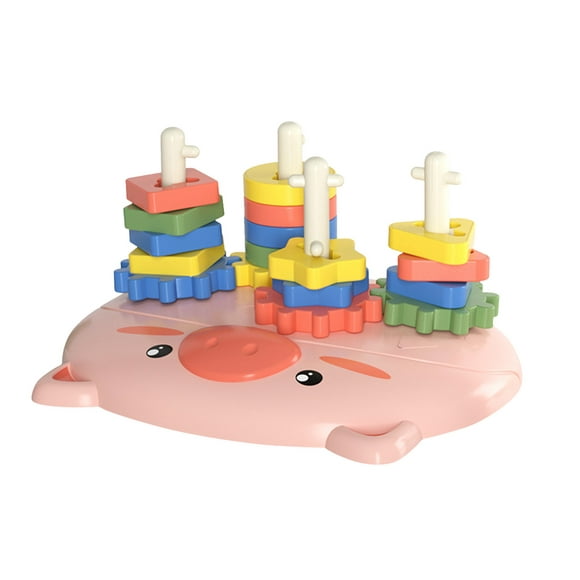 jovati Pig Gear Set Column Building Blocks Toys Teaching Aids Montessori Early Education Toys For Infants And Young Children