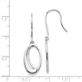 thumbnail image 3 of 925 Sterling Silver Oval Diamond Shepherd Hook Drop Dangle Earrings, 3 of 7