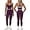 Purple, variant on PISONIC Womens Workout Set Two Piece Racerback Color Block Tank Tops Matching High Waist Leggings Gym Work Out Outfits