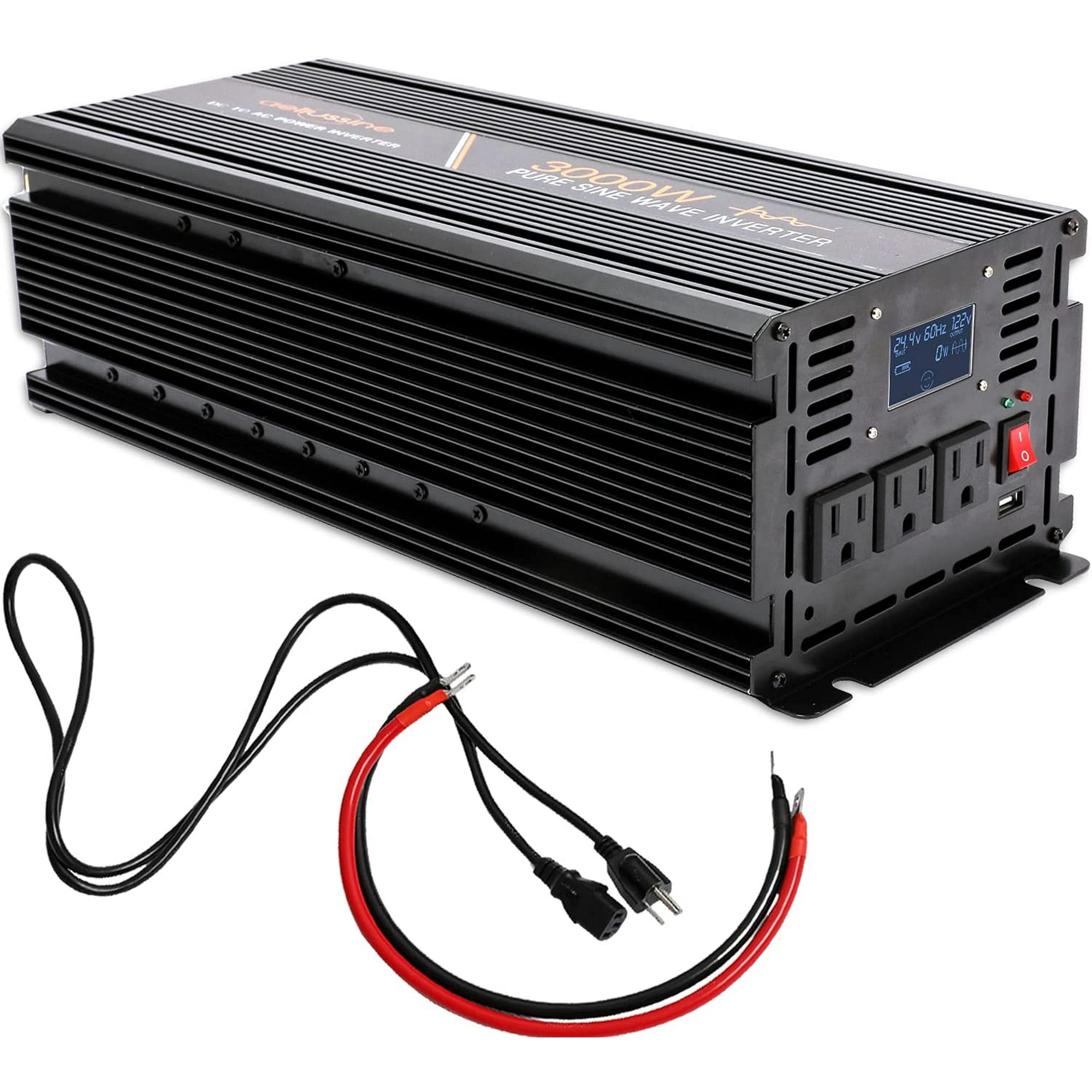 IYEFENG 3000w Power Inverter Charger, Pure Sine Wave Inverter 12v to 110v 120v ac with BuiltIYEFENG in 20A Charger, Car Power Converter for Off Grid