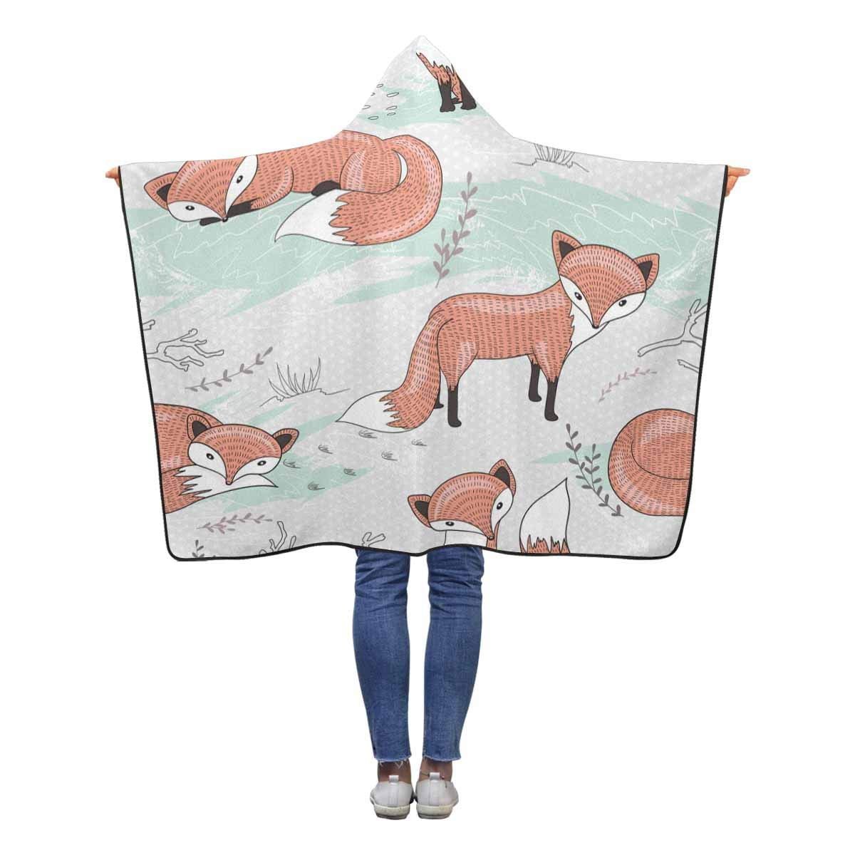 ASHLEIGH Cute Foxes Throw Hooded Blanket 40x50 inches Toddler Kid Baby