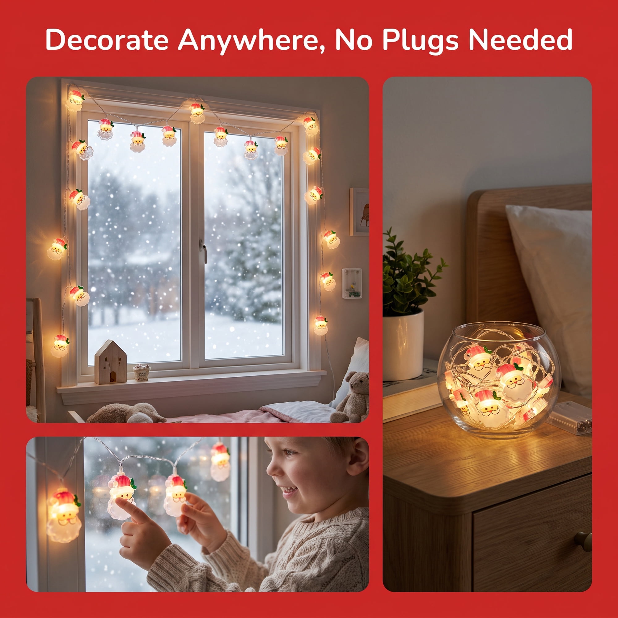 Unique Bargains Fairy Lights for Decor 9.8 ft Christmas Battery Operated Twinkle Lights