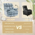 thumbnail image 2 of GNMLP Oversized Velvet Recliner Chair,Manual Soft Armchair with Phone Holder for Bedroom,Private cinema-Light Blue, 2 of 7