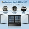 thumbnail image 4 of NSF 46 in. 2-Door Beverage Refrigerator, 12 Cu.Ft. Commercial Refrigerator, Back Bar Cooler, 4 of 10