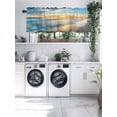 thumbnail image 2 of Ocean Beach Sunset Kitchen Valances for Windows Blue Coastal Seascape Valance Curtains&nbsp; for Kitchen /Living Room/Bedroom/ Bathroom Decor, 54"x18 " ,Rod Pocket 1 Panel,, 2 of 7