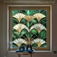 thumbnail image 6 of Wall Window Film for Privacy and Style – 50cm Green Fan Shaped Art Glass Cling for Windows Doors Bathrooms and Kitchens Static Decal, 6 of 6