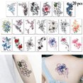 thumbnail image 2 of 20PCS Arm Tattoo Sticker Fashion Fake Flower Butterfly Tattoo Body Art Tattoo, 2 of 10