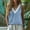 *Blue, variant on Women's Linen Blend Lace Patchwork Spaghetti Strap Tank Top ,Vintage Casual Camisole Navy,Womens Plus L