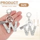 thumbnail image 2 of Llave de letra inicial Uxcell con borlas y perlas, llavero de letra brillante W con strass y anillo para llaves, bolso, carteras, llaves de coche, taza, plata, 2 of 7