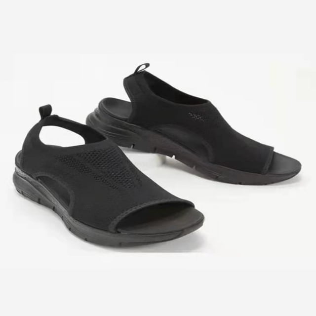Sandalias Mujer Estilo Americano Otoño y Verano Malla Suela Gruesa Boca de Pescado Tejido Casual Deportes Zapatos de Gran Tamaño