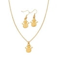 thumbnail image 6 of NICKSUN Christmas Tree Necklace Earrings Set for Women Gold Snowman Pendant Necklace Dangle Earrings Fashion Christmas Jewelry Set for Women, 6 of 7