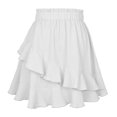 thumbnail image 4 of RUTAYY Ruffle Skirt 2025 Summer Women High Waist Irregular Solid Color Short Skirt Flowy Swing Skirts, 4 of 4