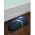 thumbnail image 2 of Outer Space Bath Mat, Digital Illustration of an Unknown Planet and Galaxy Scene, Plush Bathroom Decor Mat with Non Slip Backing, 29.5" X 17.5", Charcoal Grey and Violet Blue, by Ambesonne, 2 of 2