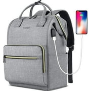 Laptop Backpack, Travel Backpack for 15.6 inch Laptop with USB Charging Port, Grey