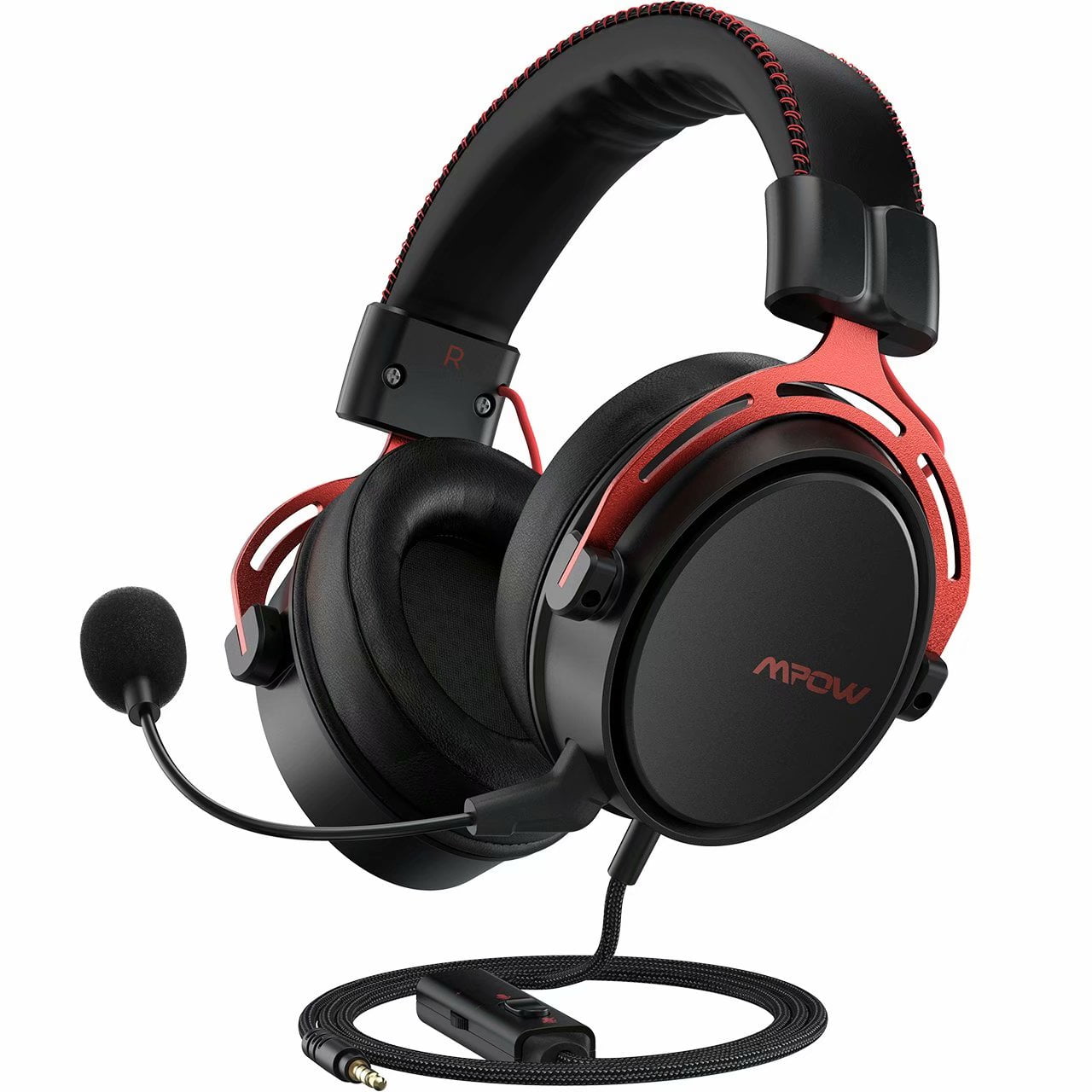Mpow Over Ear Kopfhörer mit Noise Cancelling LED Gaming Bass Surround Headphone