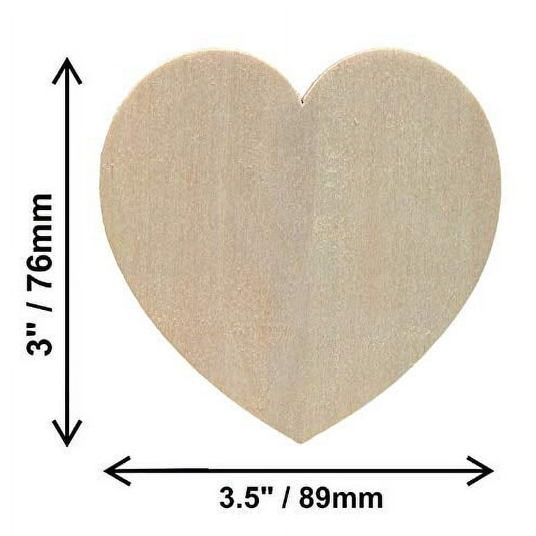 Hello Hobby Wood Heart Shape, Ready-to-Decorate Die-Cut Shape, 3.85 in. x  0.145 in. x 3 in.
