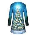 thumbnail image 4 of IROINNID Christmas Tunic Dress for Women Funny Xmas Tree Print Long Sleeve Christmas Ugly Loose Dress for Lady,Sky Blue, 4 of 4