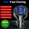 thumbnail image 3 of relayinert 4-port Car Charger With Multiple Protection Functions 4-port Car Charger Is white, 3 of 6