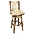 thumbnail image 3 of Glacier Country Collection Barstool w/ Back & Swivel w/ Upholstered Seat, Buckskin Pattern, 3 of 4