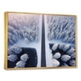 thumbnail image 3 of Designart "Winter Forest Journey Endless Road Ahead III" Extra Large Landscapes Framed Wall Art - Modern White Road Living Room Framed Canvas Art, 3 of 7