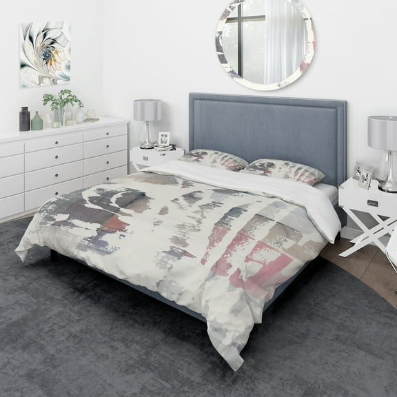 Designart 'White Out Geometric' Geometric Duvet Cover Set