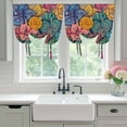 thumbnail image 4 of Colorful Abstract Floral Balloon Curtains 63 Inch Length for Living Room/Bedroom, Farmhouse Vintage Flowers Boho Rod Pocket Privacy Door Curtains Decorative Tie Up Shade for Window 52"x63", 4 of 8