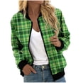 thumbnail image 2 of Puntoco Chaqueta Informal De Manga Larga Estampada con Cuello Alto Y Bolsillo con Cremallera para Mujer Puntoco Puntoco-1, 2 of 4