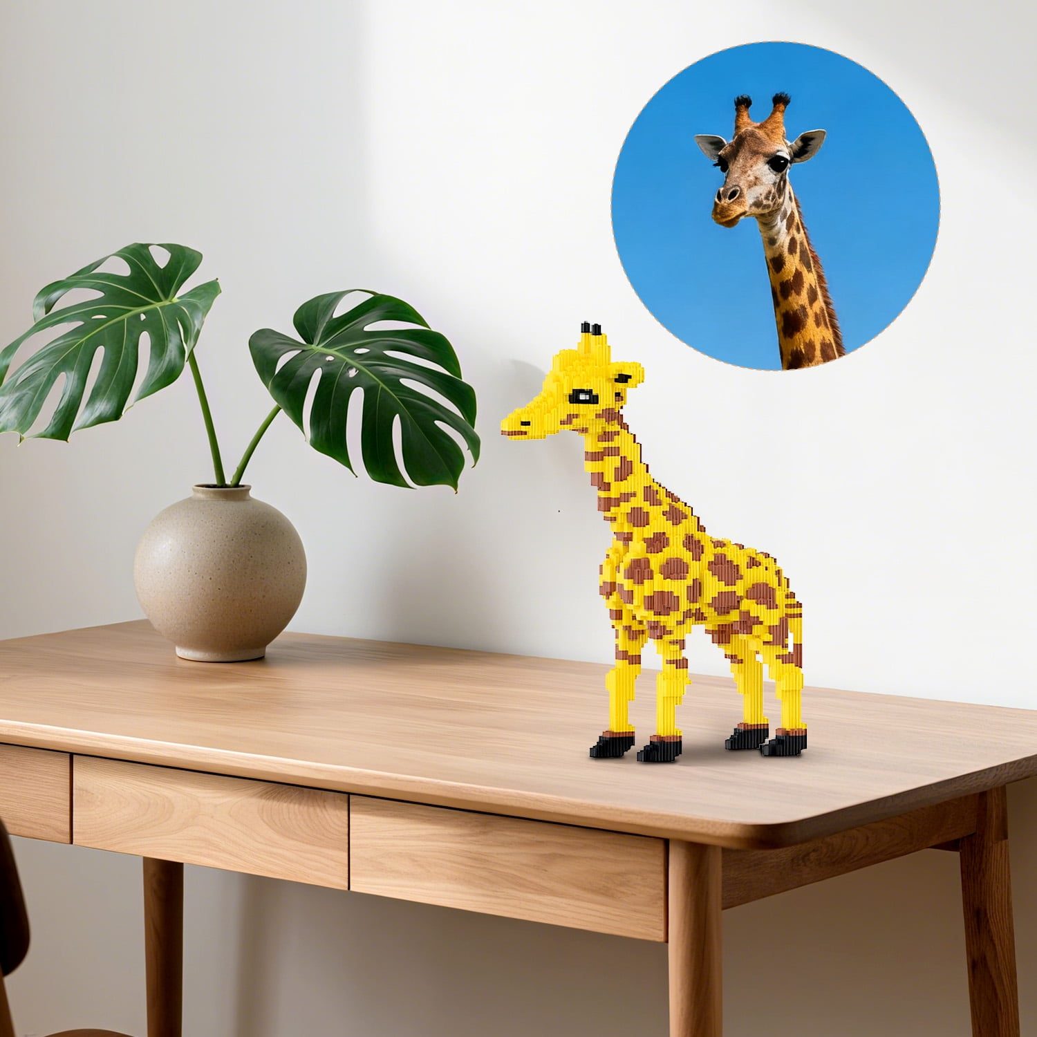 Hidpriva 4800 PCS Animal 4D Micro Building Block Set, Gift for Adults and Kids, Toy Building Blocks, Giraffe