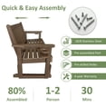 thumbnail image 4 of Mosbrisa Poly Lumber Patio Glider, HIPS Material Weather-Resistant Swing Bench for Outdoor Porch Garden (Deep Brown, 2-Seater), 4 of 8