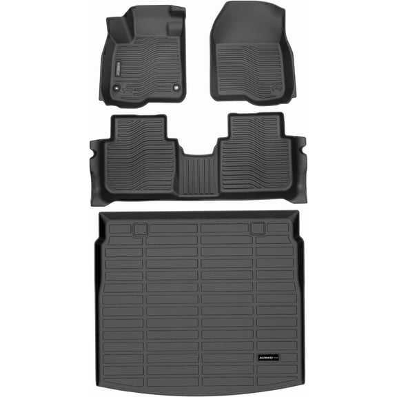 AUXKO All Weather Floor Mats Upper Cargo Mat Fit for Honda CR-V 2023-2026 2027 (Include Hybrid) TPE Rubber Liners CRV Accessories Odorless Anti-Slip Black