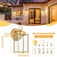 thumbnail image 2 of Farol de pared para exteriores MATAMEYE, cristal transparente dorado, 25 x 25 x 25 cm, 120 V, 2 of 8