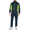 thumbnail image 3 of Little Donkey Andy Men's 2 Piece Full Zip Tracksuit Set, 4 Way Stretch Breathable Athletic Outfit with Reflective Details & Zipper Pockets, for Gym Running Outdoor, Blue Green S, 3 of 9