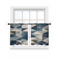 thumbnail image 2 of Abstract Line Sheer Curtains 54 Inches Long 2 Panels Beige Blue Shaped Color Block Light Filtering Semi Sheer Window Curtains Drapes for Bedroom Living Room 52"x54", 2 of 7