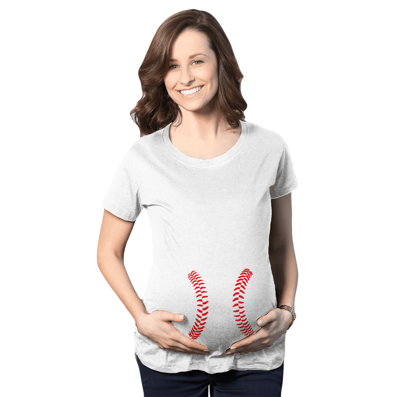 Women's Maternity T-Shirts Top with Baseball Raglan 