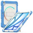 thumbnail image 2 of Case for iPad Air 13 Inch M3 2025 / M2 2024 12.9 inch (3rd/4th Gen) with Screen Protector, 360 Degree Rotating Kickstand Hand Strap Shockproof Cover with Shoulder Strap, Cream Navy, 2 of 7