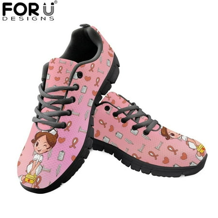 

Brand Design Women s Sneakers Shoes Cartoon Nursing Medical Pattern Flat Lace-up Shoes Comfortable Shoes for Female