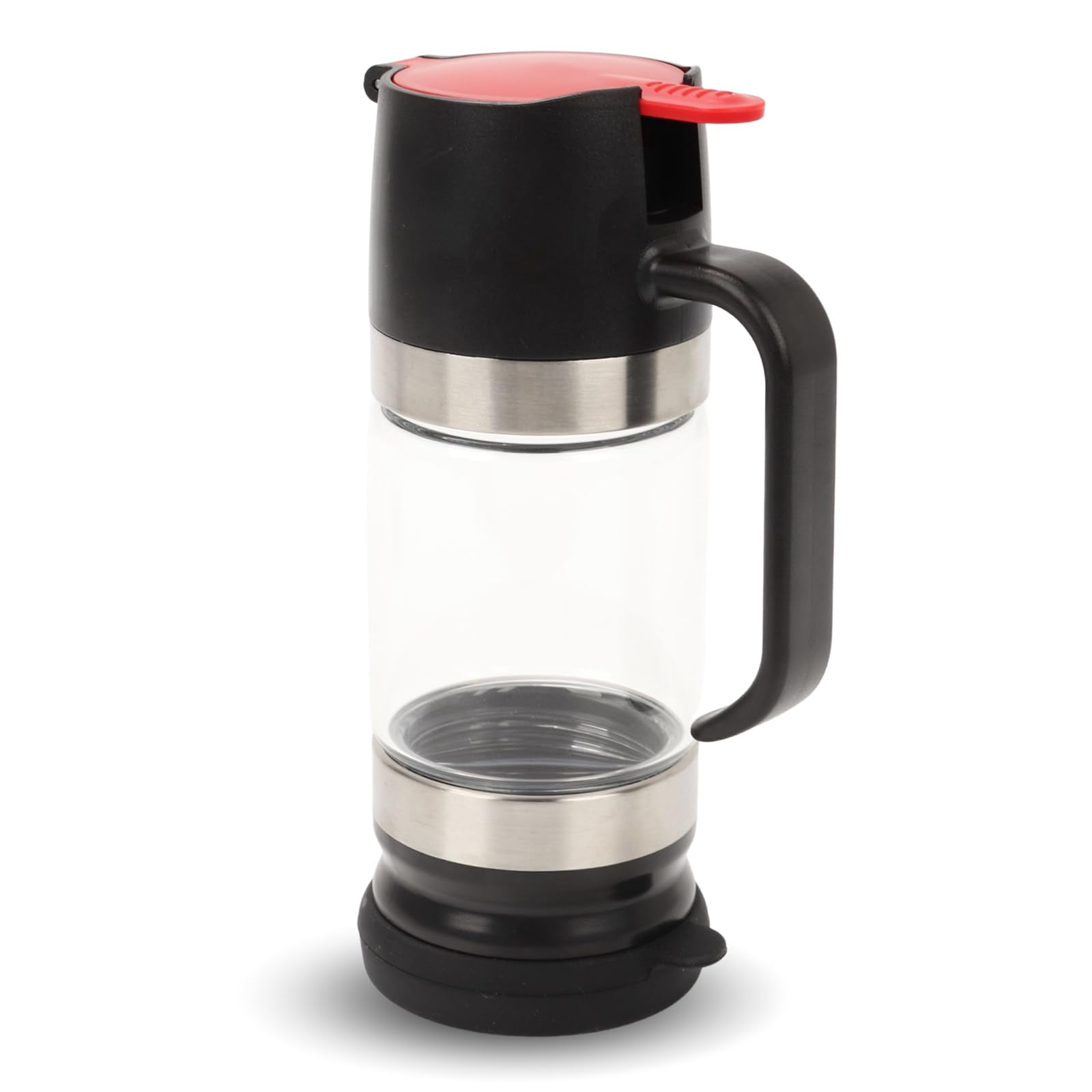 Honey Dispenser No Drip with Base, 11.83OZ Glass Honey Jar pot with Handle, Syrup Dispenser for Coffee or Tea, Mess Free Honey Dispenser for Honey and Syrup, Honey Container