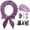 Purple1, variant on Soft Overnight  Headband, 70" Hair Curlers Ribbon Wrap for Long Hair with 9 count Rods and Yoga Strap -