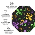 thumbnail image 3 of Naloa Mardi Gras Carnival4 Leather Coasters for Drinks, Durable Drink Coasters 4 Set for Tabletop Protection, Luxurious Home Décor and Housewarming Gift ( {designName})Octagon, 3 of 6