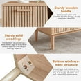 thumbnail image 4 of ccca Solid Wood Coffee Table with Drawer & Shelf, Farmhouse Style, Natural Oak, 100×50×43 cm, 4 of 7