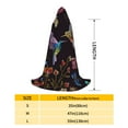 thumbnail image 2 of Honeii Humming Bird Print Poncho Cape, Cloak Coat, Snuggly Hooded Wearable Blanket, Hooded Cape For Teenagers,Halloween Costumes-Large, 2 of 7