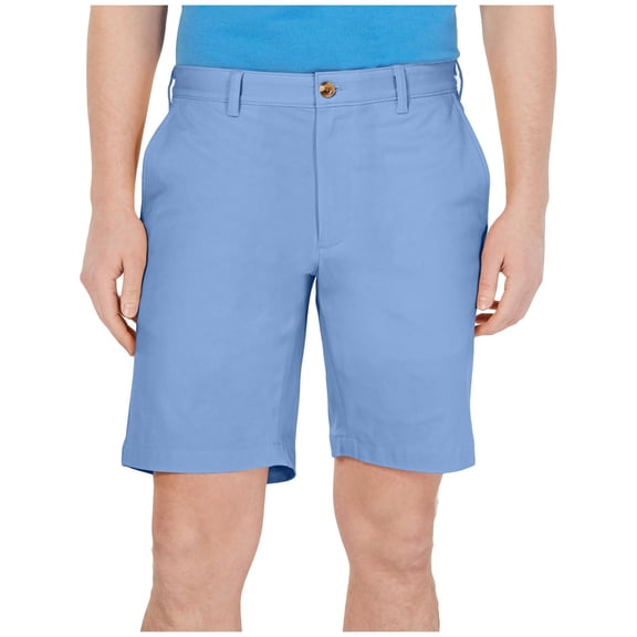 CLUBROOM Mens Light Blue Expandable Waist Straight Leg Regular Fit Performance Stretch Shorts 44 Waist