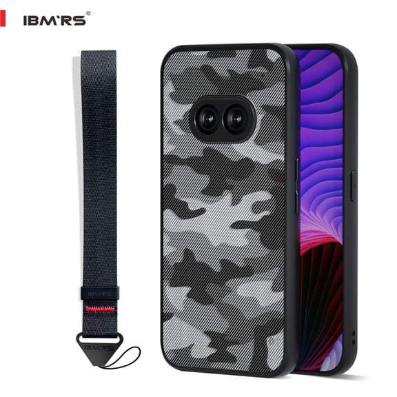 IBMRS For Nothing Phone 2a Case, Shockproof Transparent Cover (Camo Black)